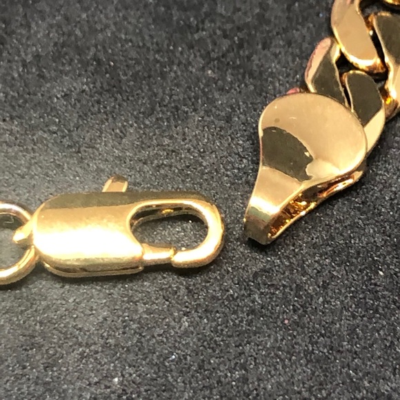 18KT Yellow Gold Filled Unisex Figaro Bracelet - Picture 2 of 11